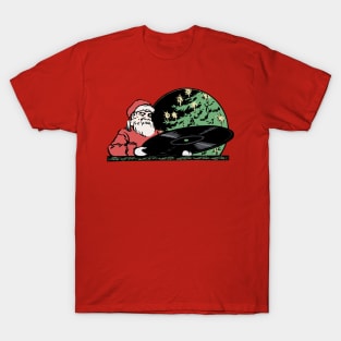 Santa and a Record T-Shirt